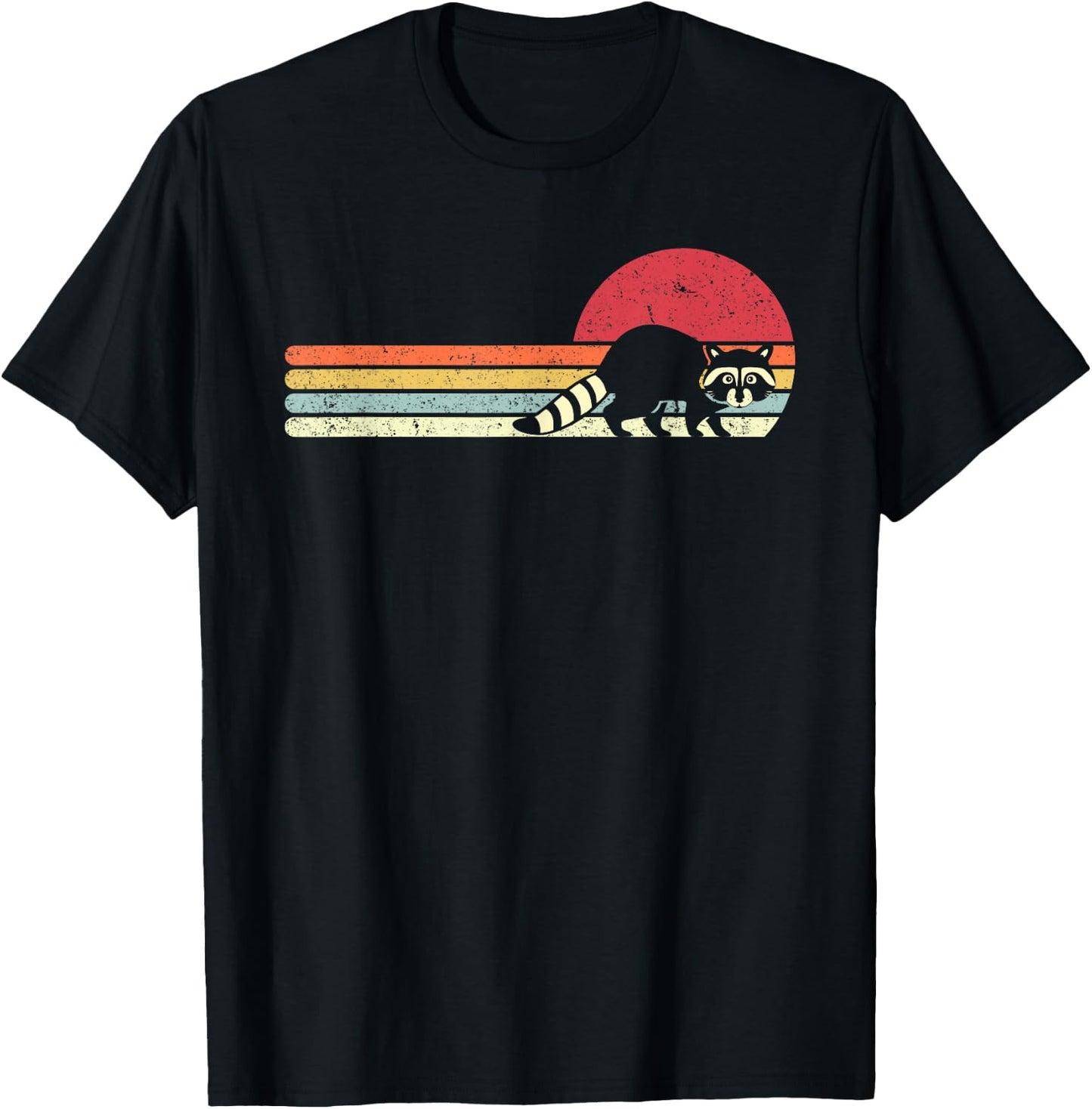 Raccoon Shirt. Retro Style T-Shirt - T-Shirt | Black