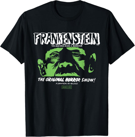 Universal Monsters Frankenstein The Original Horror Show T-Shirt - T-Shirt | Black