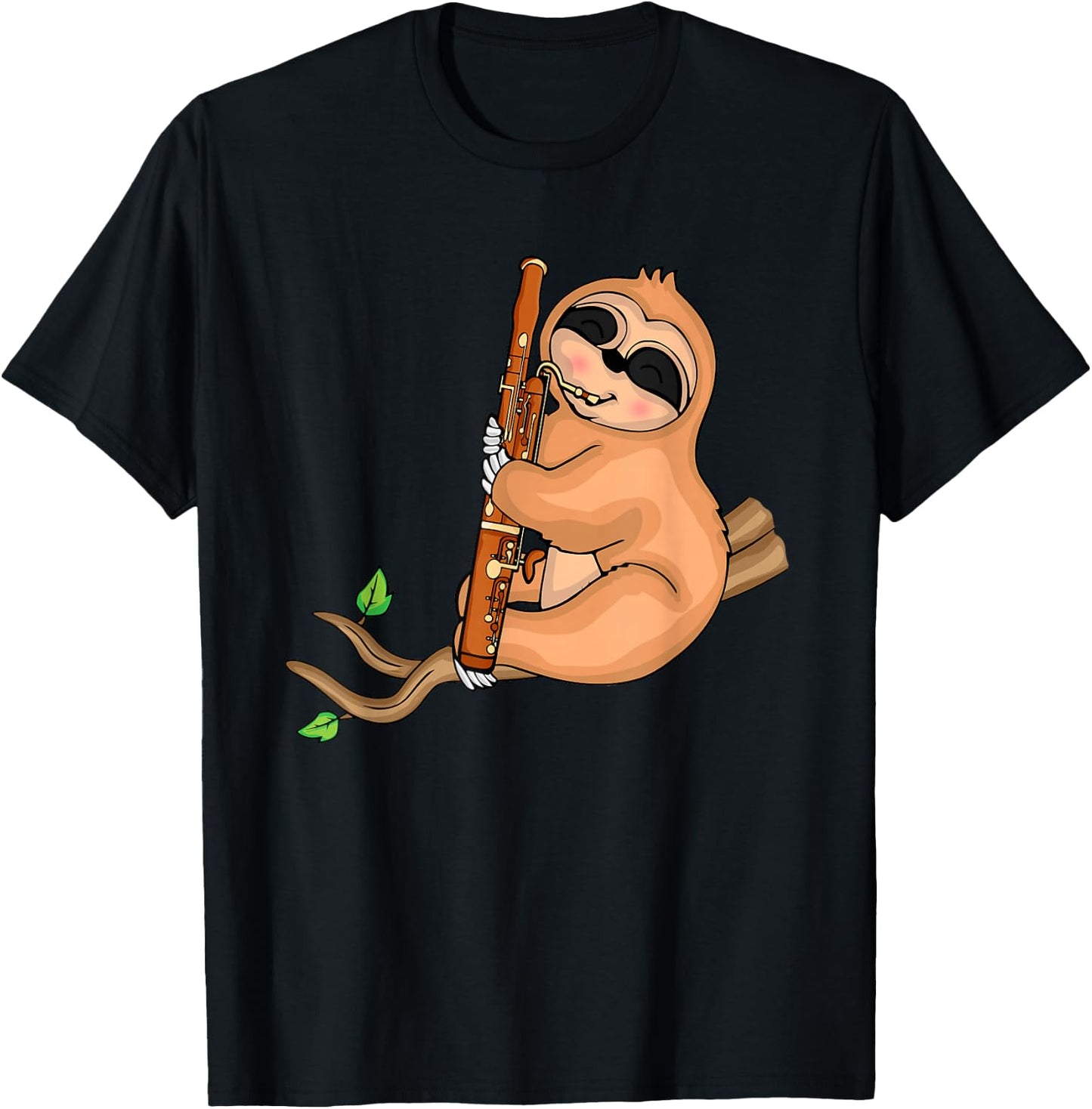 Sloth Bassoonist Player Music Kids Big Band Bassoon T-Shirt - T-Shirt | Black