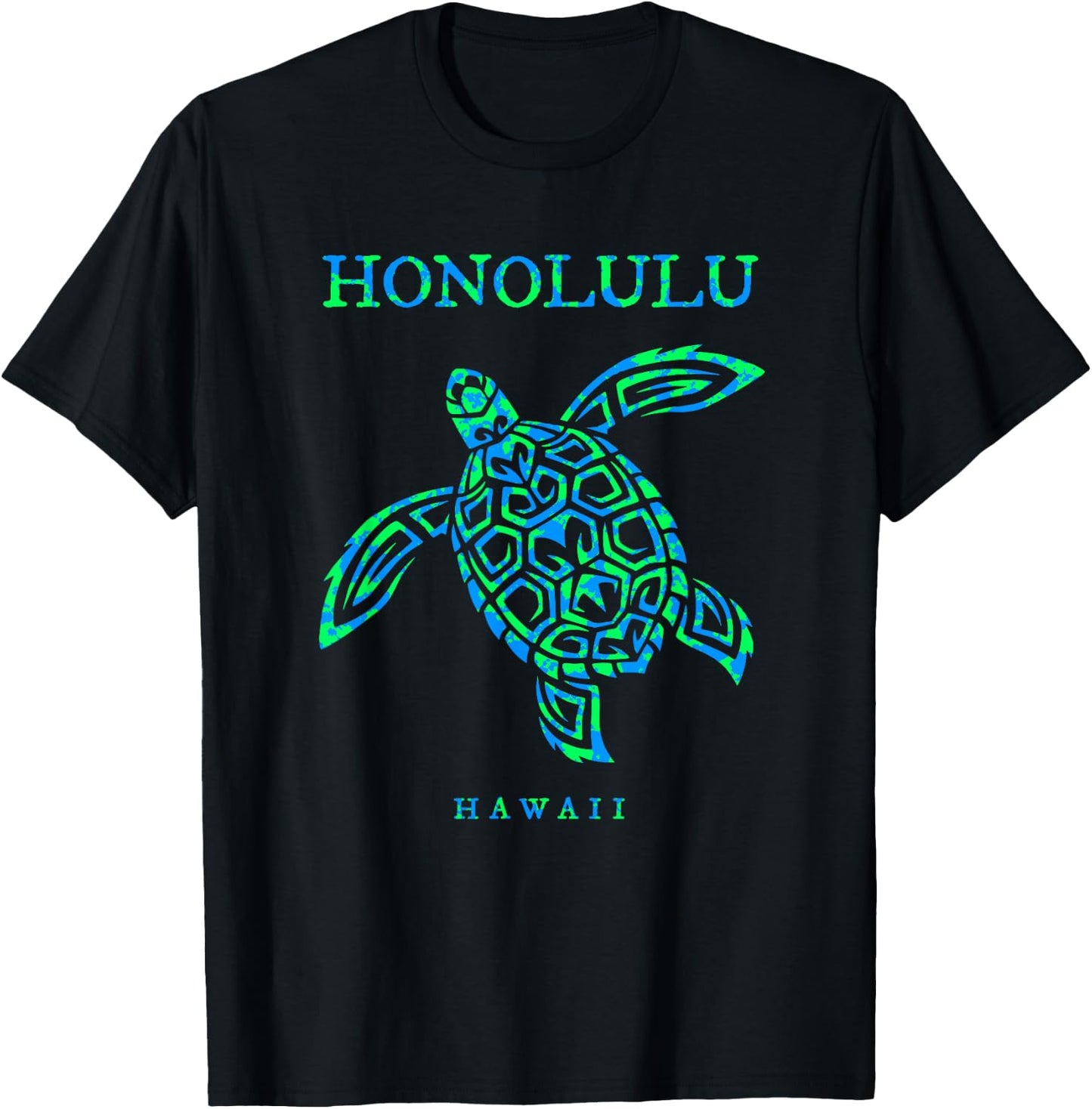 Honolulu Hawaii Sea Turtle Boys Girls Toddler Souvenir T-Shirt - T-Shirt | Black