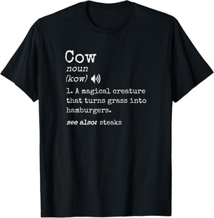 Grilling Beef Steak Lover Funny Cow Hamburger Definition T-Shirt - T-Shirt | Black