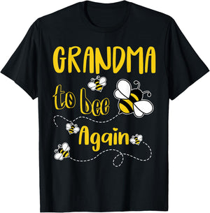 Coming GRANDMA Again To Bee Pregnancy Announcement Mother's T-Shirt - T-Shirt | Black