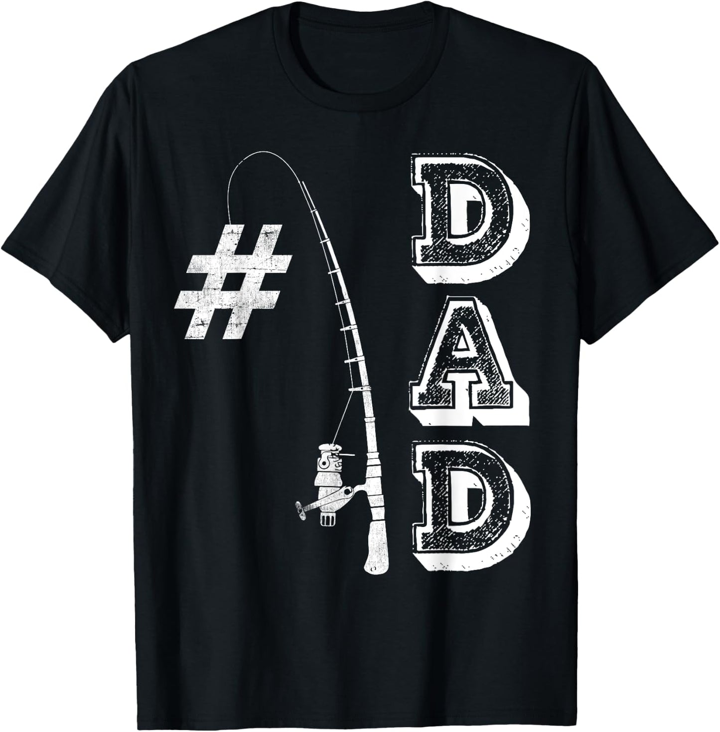 #1 Dad Fishing Fishermen Papa Number one Fathers Day T-Shirt - T-Shirt | Black