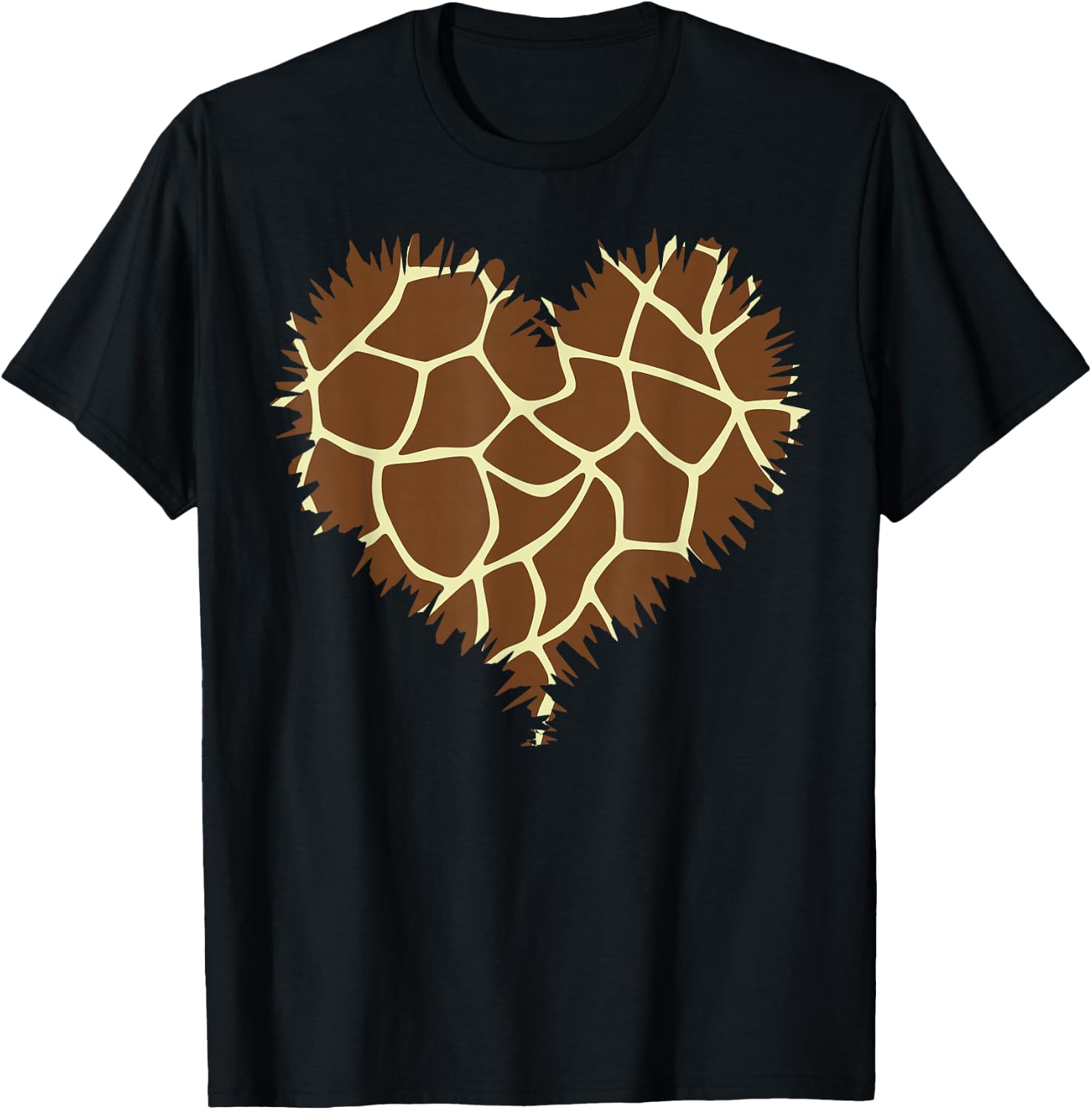 I Love Giraffes Cute Heart Giraffe Print , black T-Shirt - T-Shirt | Black