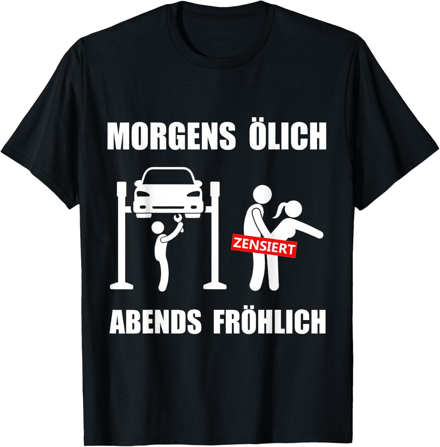Herren KFZ Mechatroniker Lustige Mechaniker Sprüche ölich fröhlich T-Shirt - T-Shirt | Black