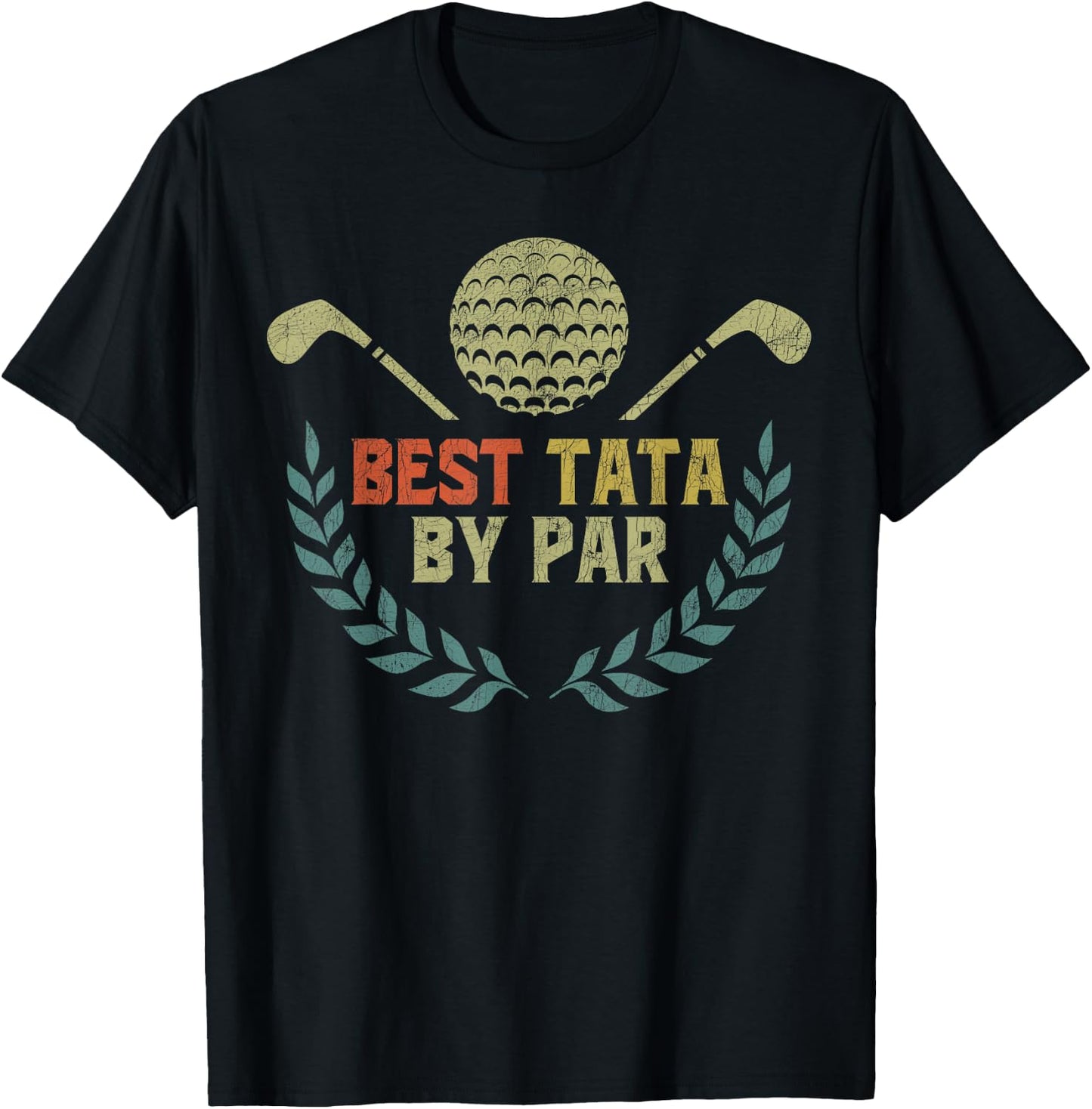 Fathers Day Golf Grandpa, Vintage Best Tata by Par T-Shirt - T-Shirt | Black