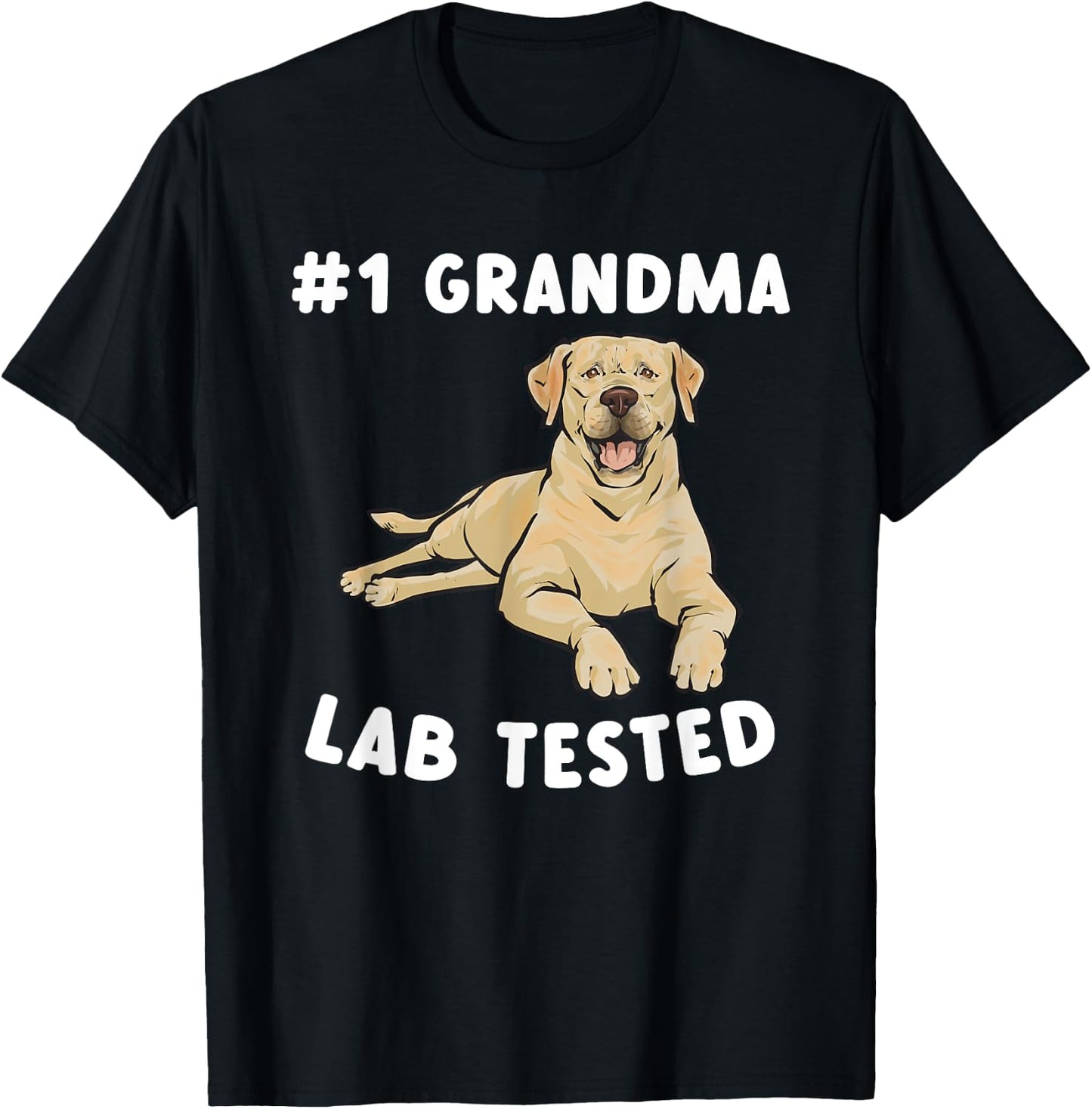 Yellow Labrador Retriever Grandma Yellow Lab Tested T-Shirt - T-Shirt | Black