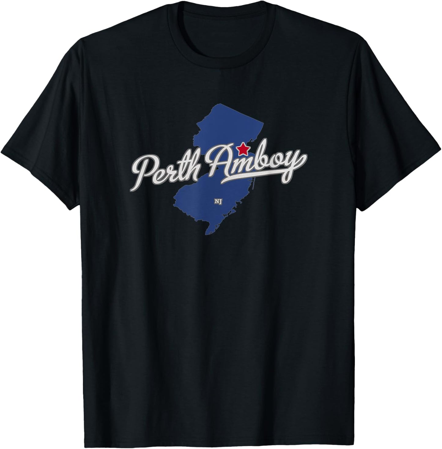 Perth Amboy New Jersey NJ Map T-Shirt - T-Shirt | Black