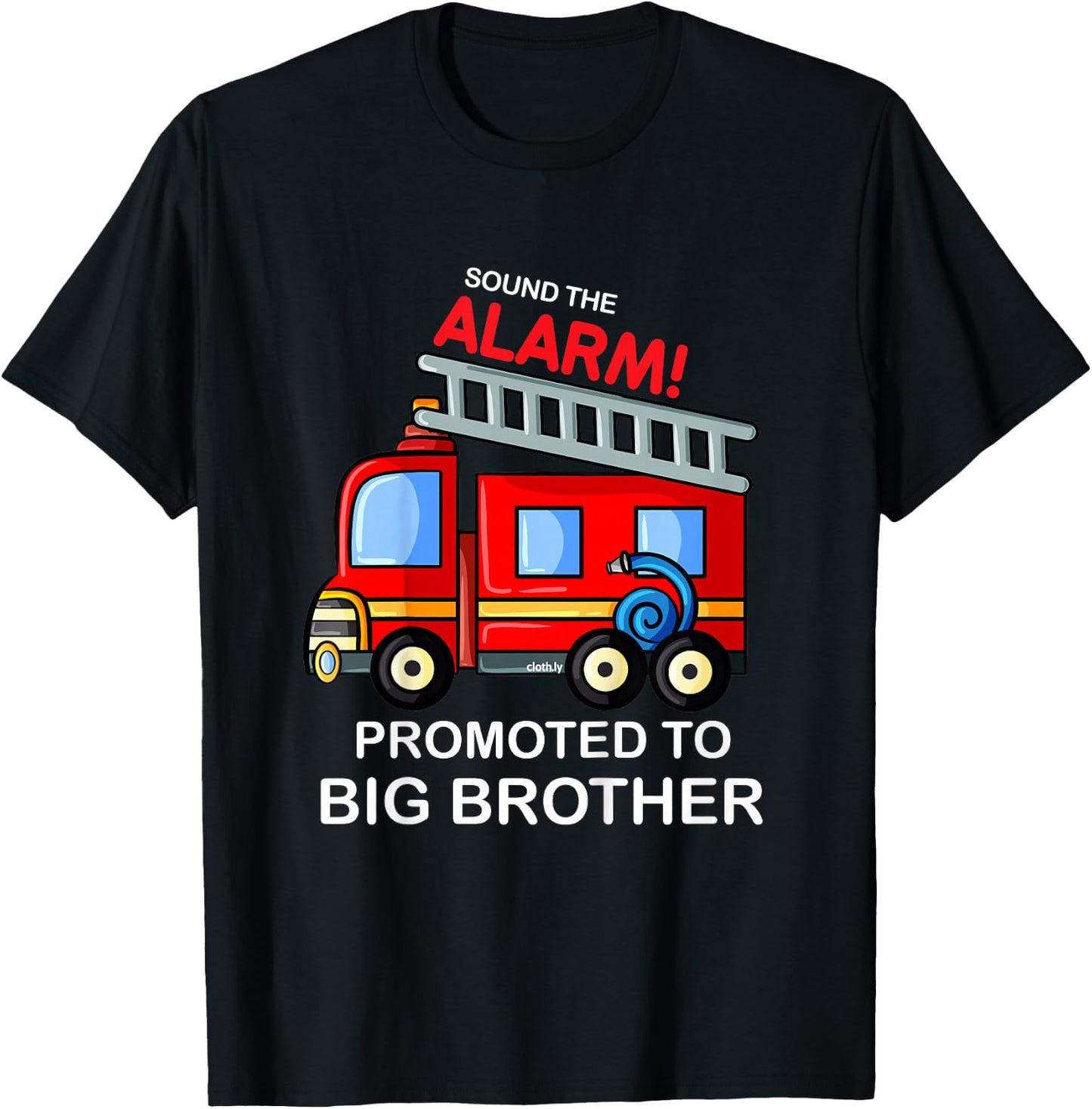 Kids Promoted to Big Brother Shirt Firetruck T-Shirt - T-Shirt | Black