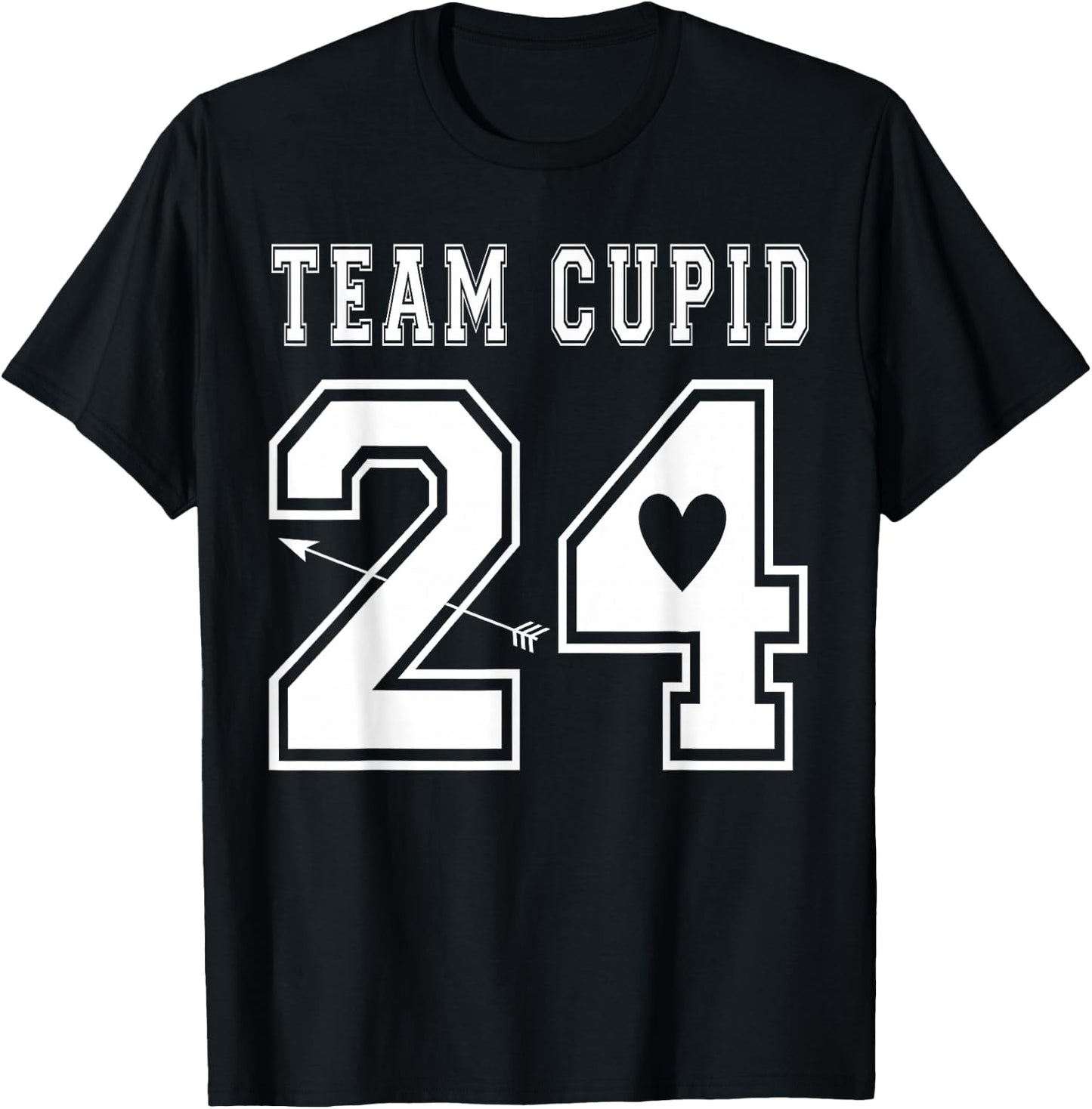 Team Cupid 2024 Valentines Day Sports Jersey Style T-Shirt - T-Shirt | Black