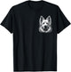 White Swiss Shepherd in portrait on chest , Black, S T-Shirt - T-Shirt | Black