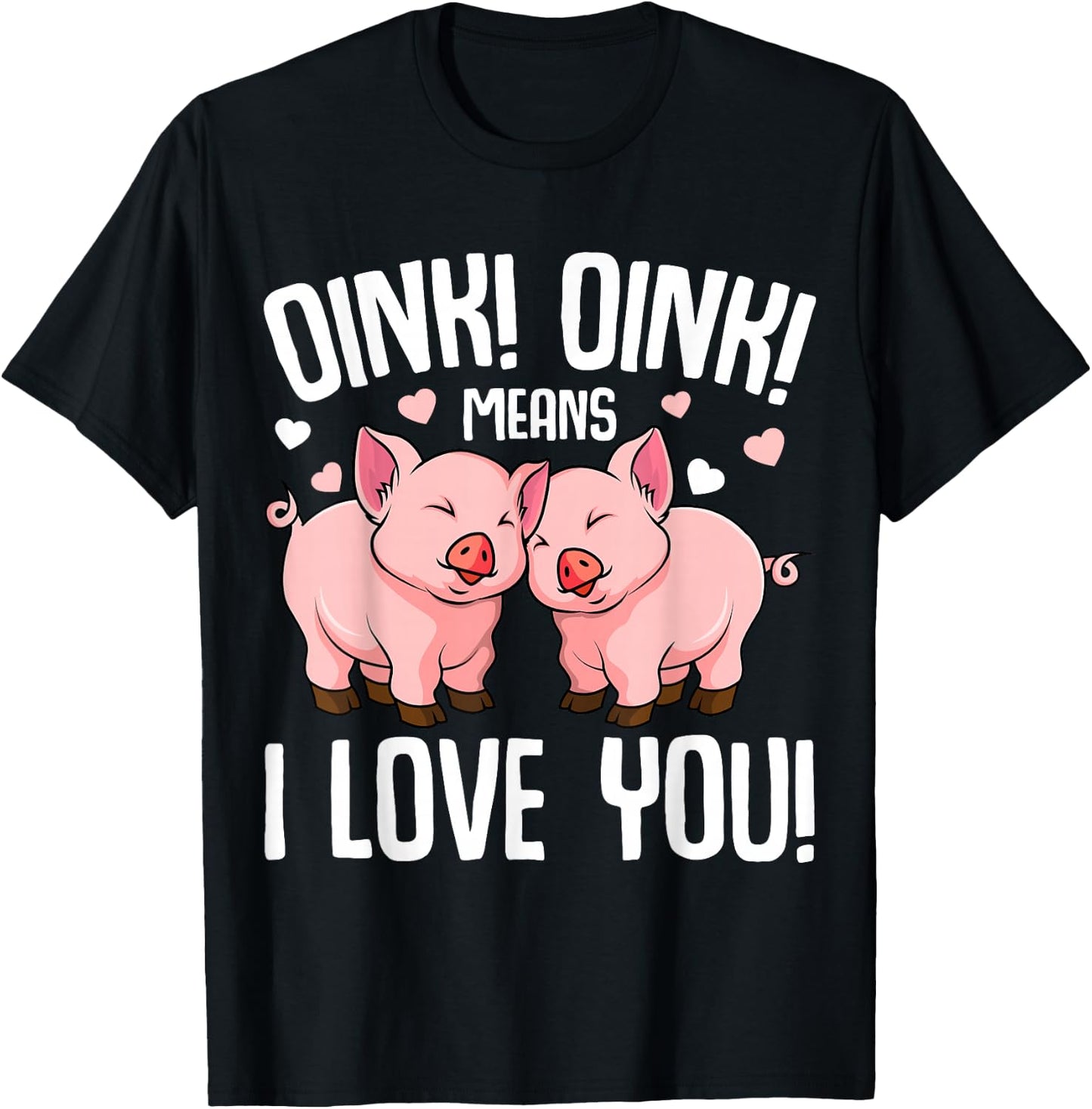 Pig Oink Women Kids Girls T-Shirt - T-Shirt | Black