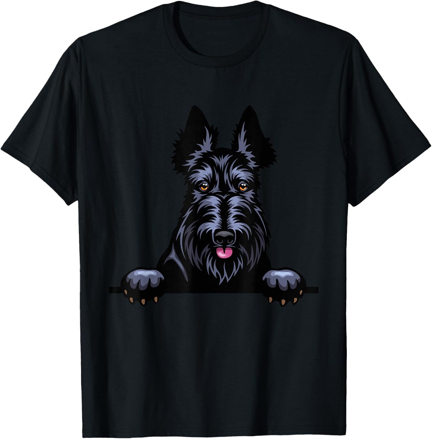 Scottish Terrier Dog Breed Popping Up Fun Scottie Owner T-Shirt - T-Shirt | Black