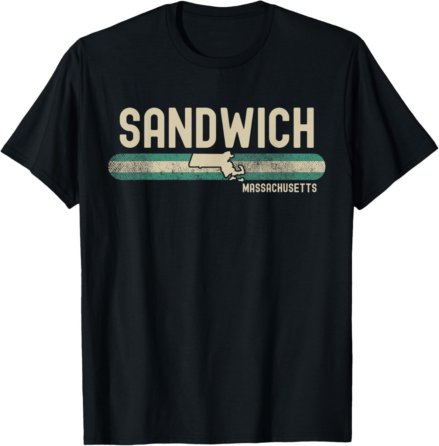 Sandwich MA | Massachusetts | Travel & 80s Style T-Shirt - T-Shirt | Black