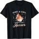 Just A Girl Who Loves Horses Cute Girls Horse T-Shirt - T-Shirt | Black