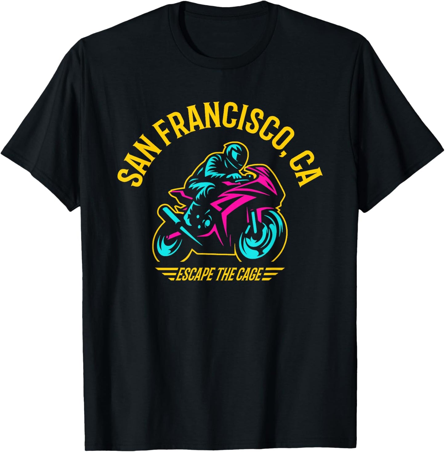 San Francisco California Sport Bike Motorcycle Racing Design T-Shirt - T-Shirt | Black