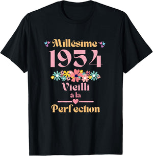 70 ans femme 1954 idée cadeau anniversaire Funny Funny , Black T-Shirt - T-Shirt | Black