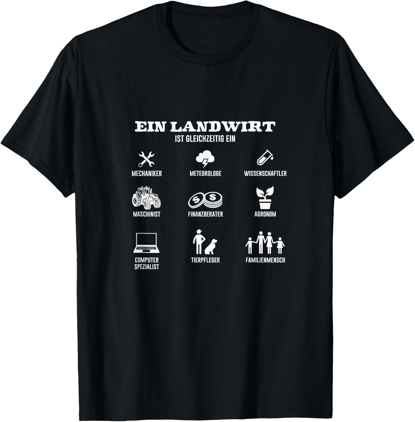 A Farmers Ist At The Same Time, All Agriculture Farmers , black T-Shirt - T-Shirt | Black