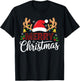 Merry Christmas Buffalo Plaid Funny Xmas Men Women Family T-Shirt - T-Shirt | Black