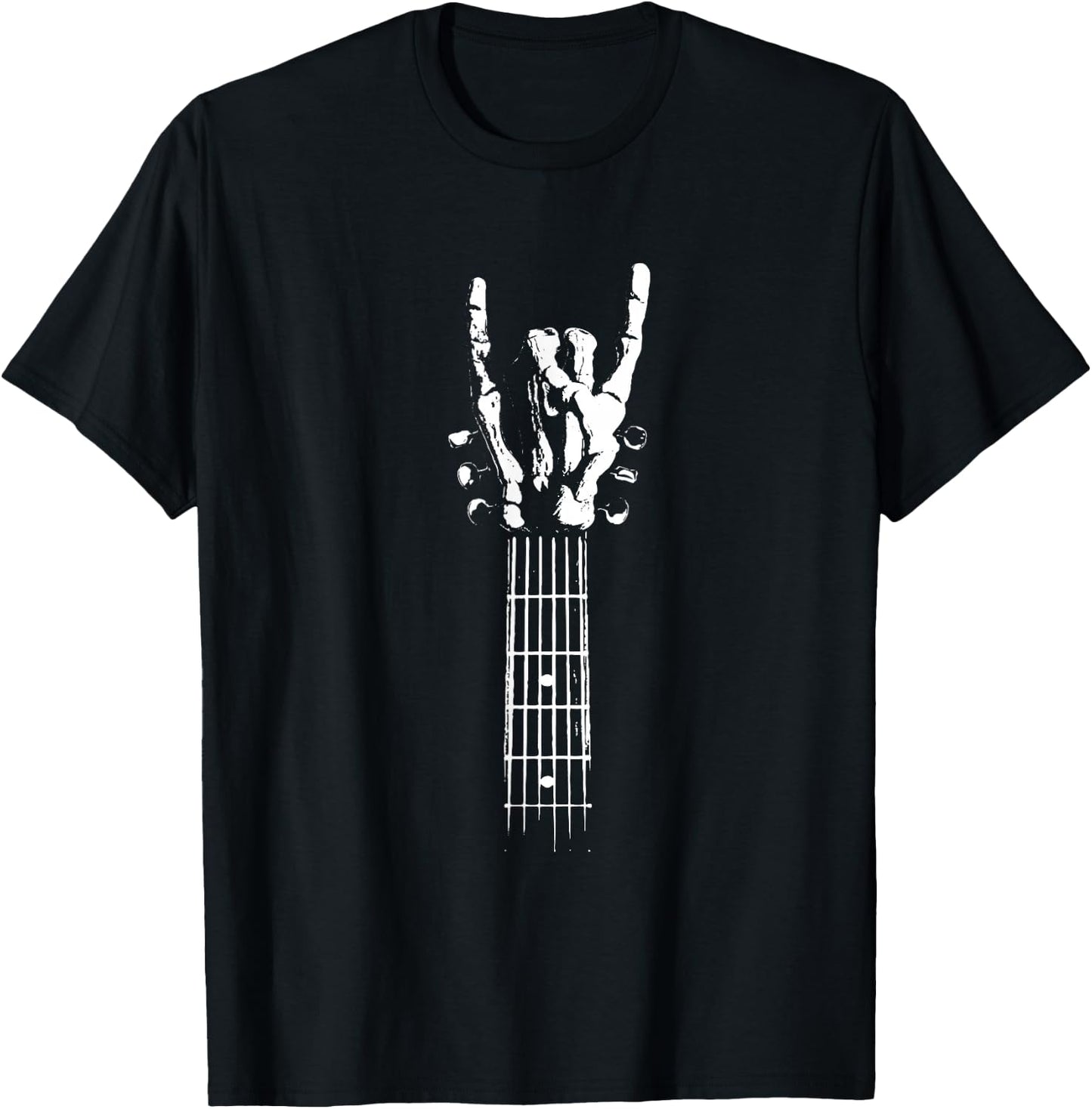 Rock On Hand Guitar Sign Heavy Hard Music , Black, S T-Shirt - T-Shirt | Black