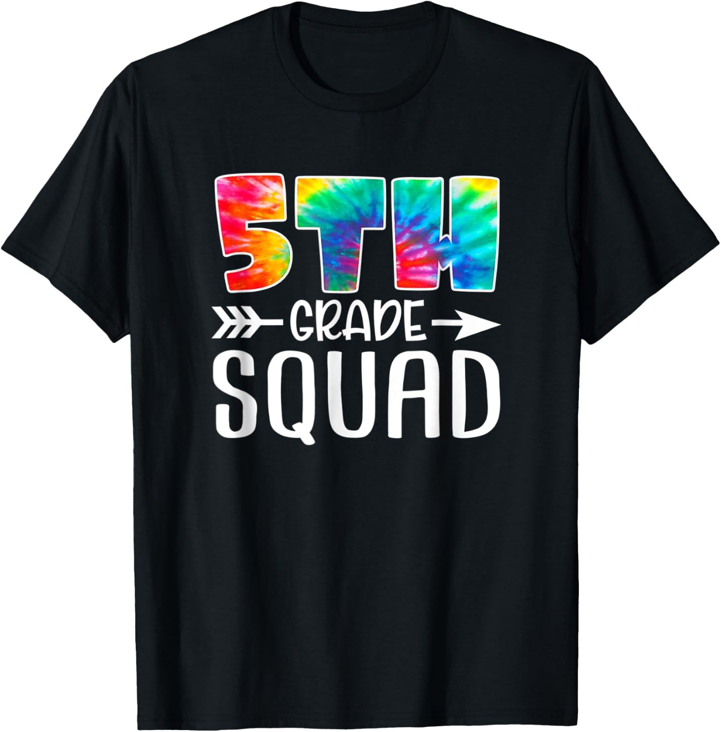 5th Grade Squad Tie Dye Back to School Teacher Student Men Women Kids T-Shirt - T-Shirt | Black