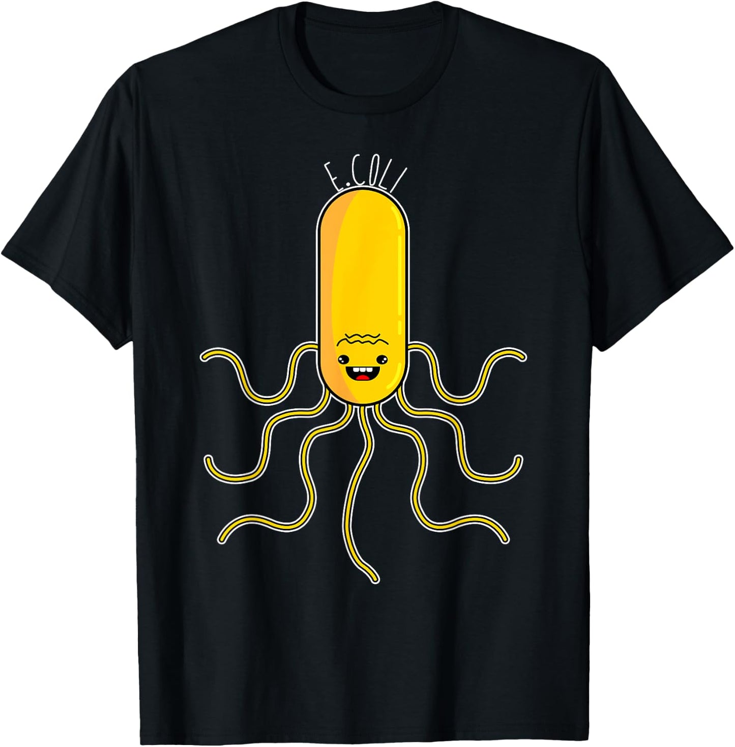 Cute Anime Style E. Coli Microorganism Microbiology T-Shirt - T-Shirt | Black