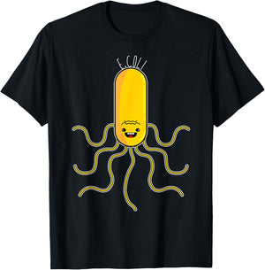 Cute Anime Style E. Coli Microorganism Microbiology T-Shirt - T-Shirt | Black