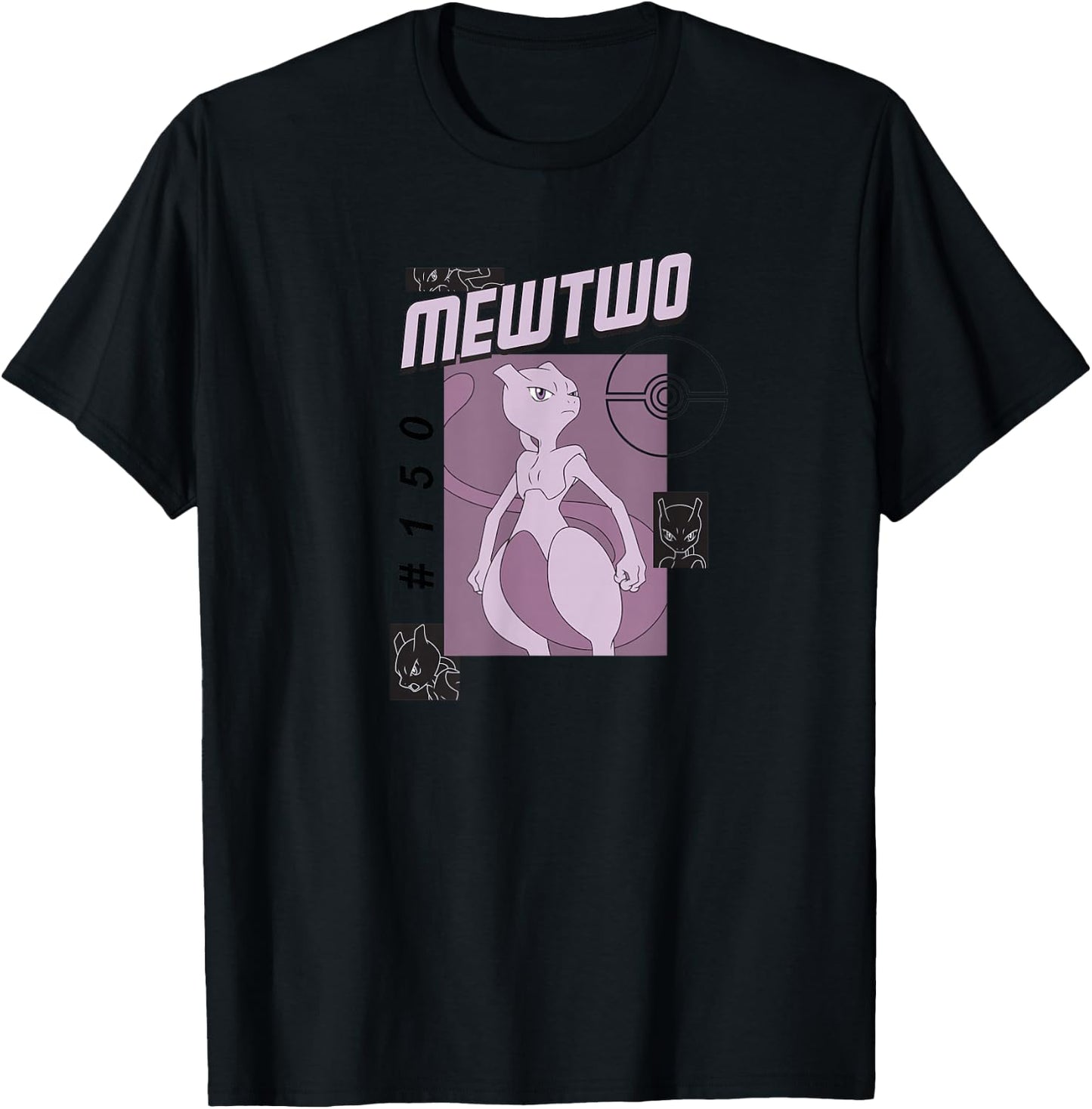 Pokémon - Mewtwo #150 Pokédex T-Shirt - T-Shirt | Black