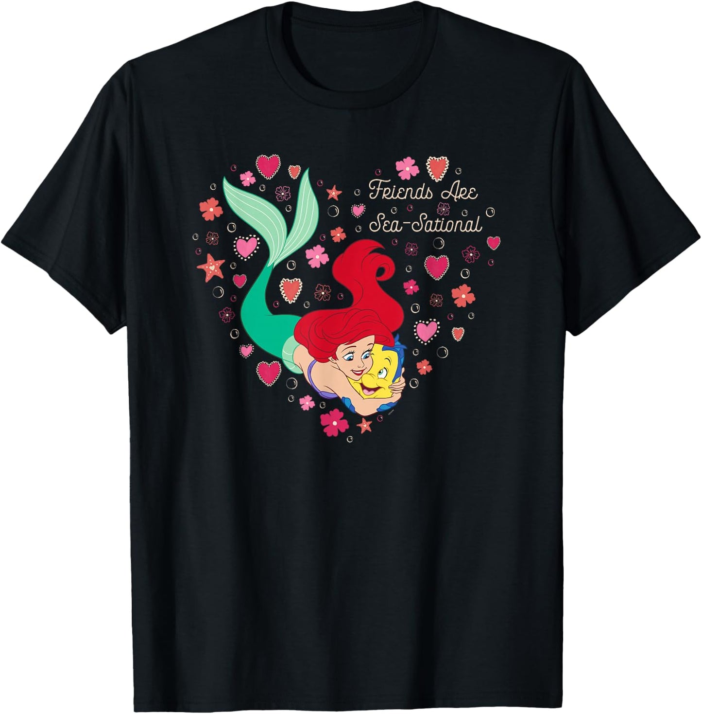 Disney The Little Mermaid Friends Are Sea-Sational Valentine T-Shirt - T-Shirt | Black