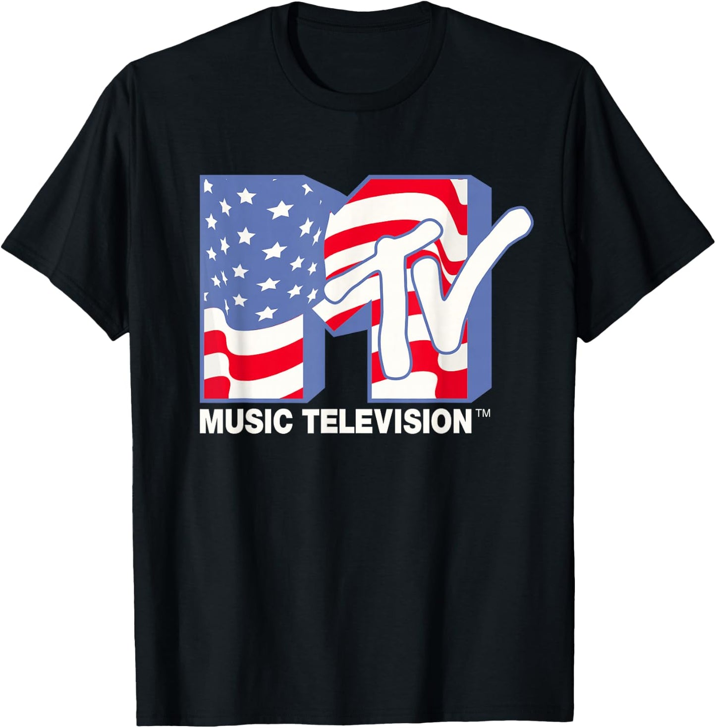 MTV Americana Flag Logo T-Shirt - T-Shirt | Black