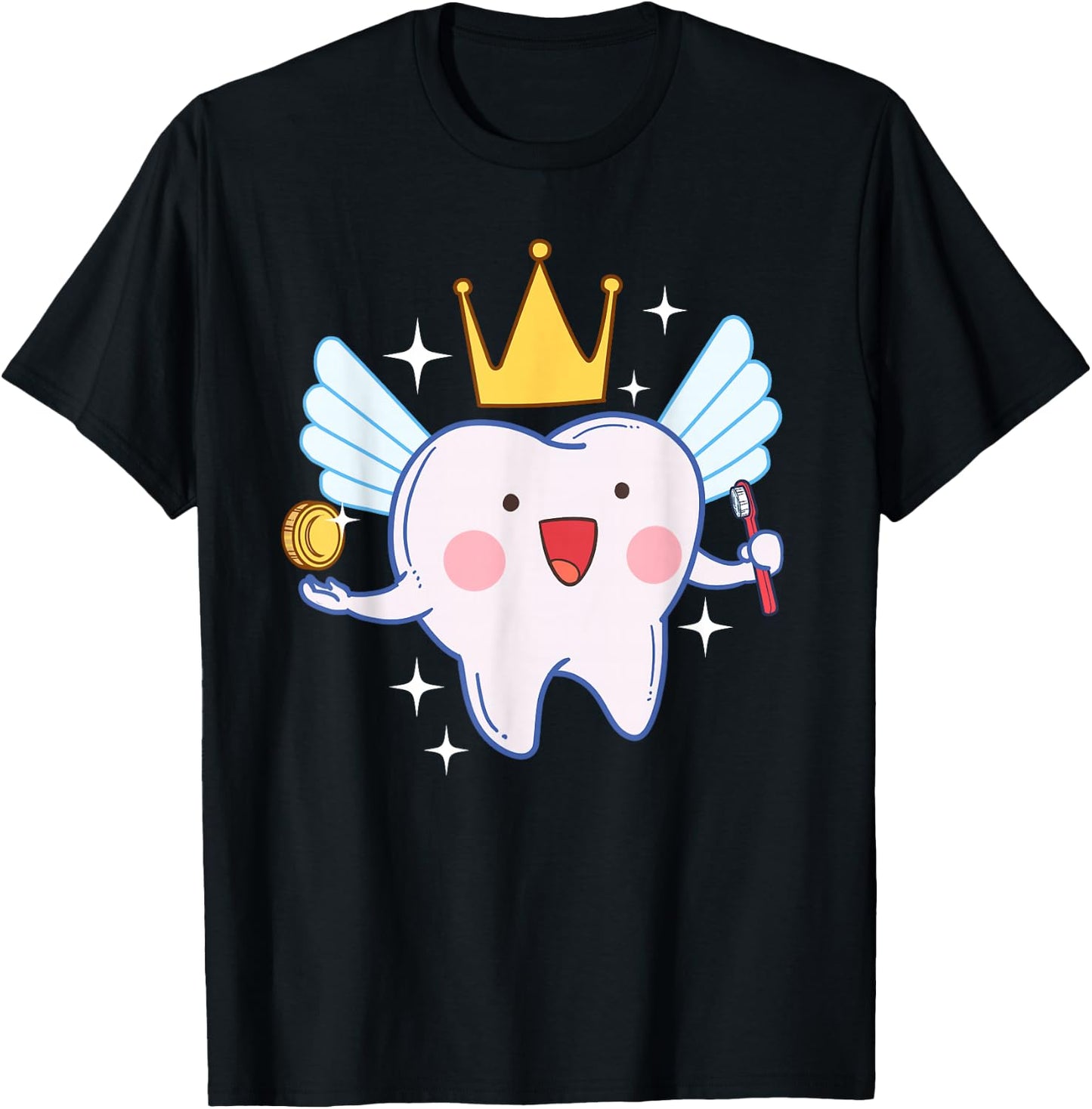 Tooth Fairy Funny Magical Dental Kids Gift Shirt T-Shirt - T-Shirt | Black