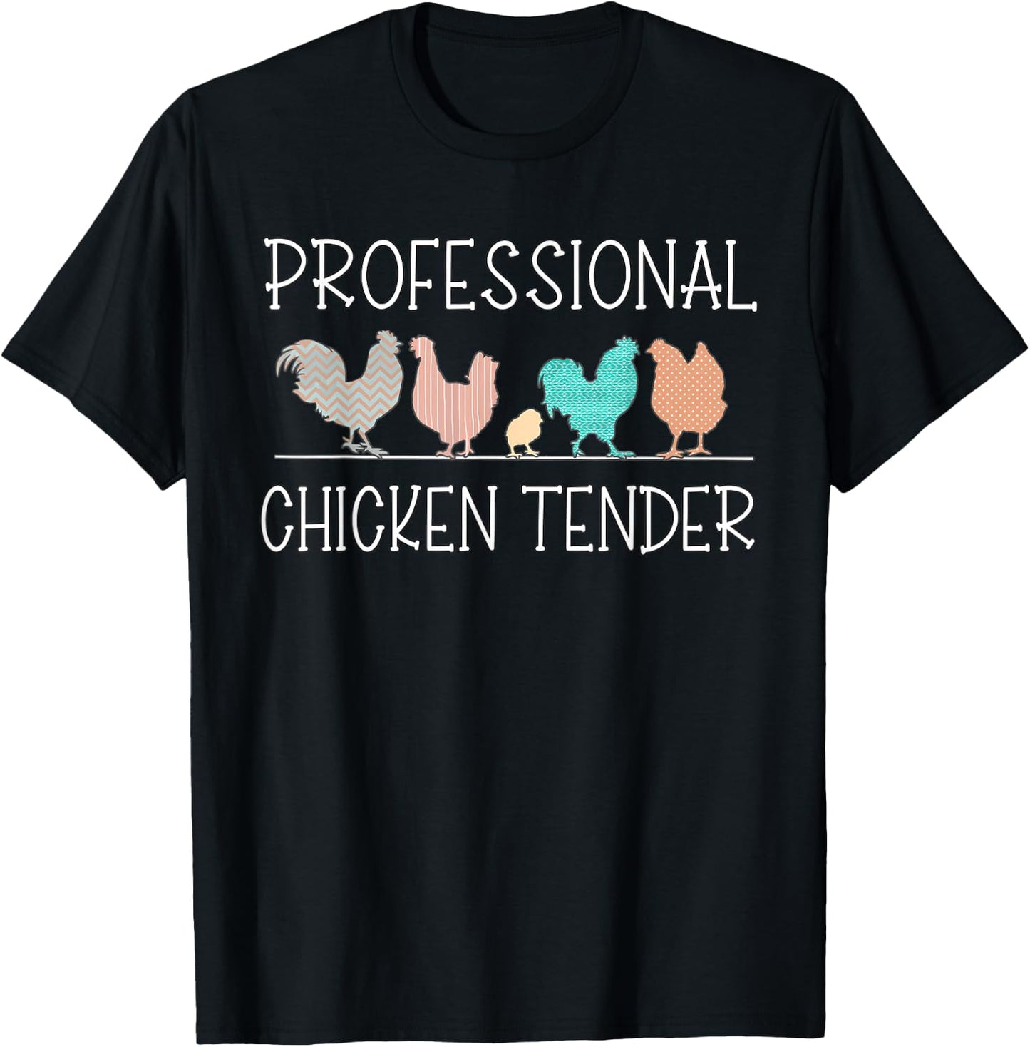 Retro Professional Chicken Tender Funny Crazy Chicken Lady T-Shirt - T-Shirt | Black
