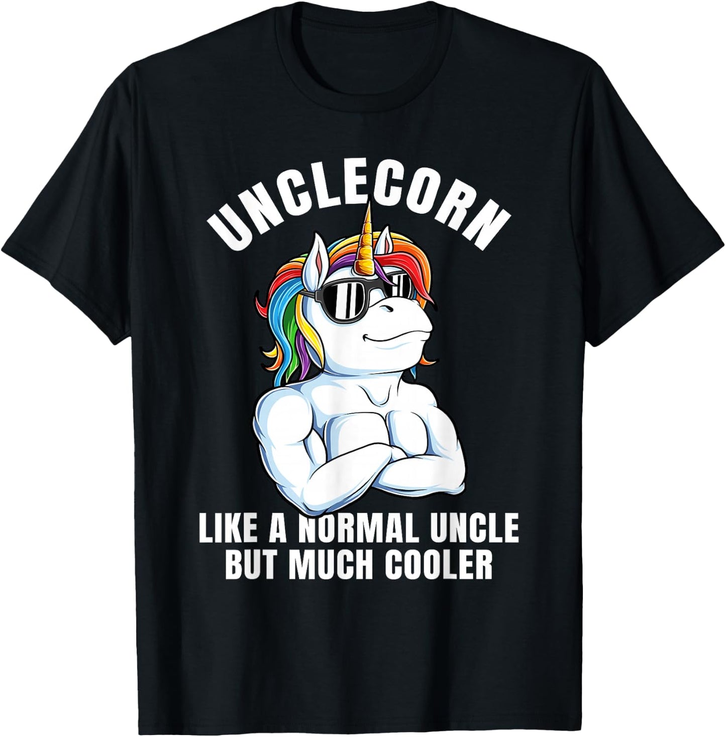 Unclecorn Cool Uncle Unicorn Birthday T-Shirt - T-Shirt | Black