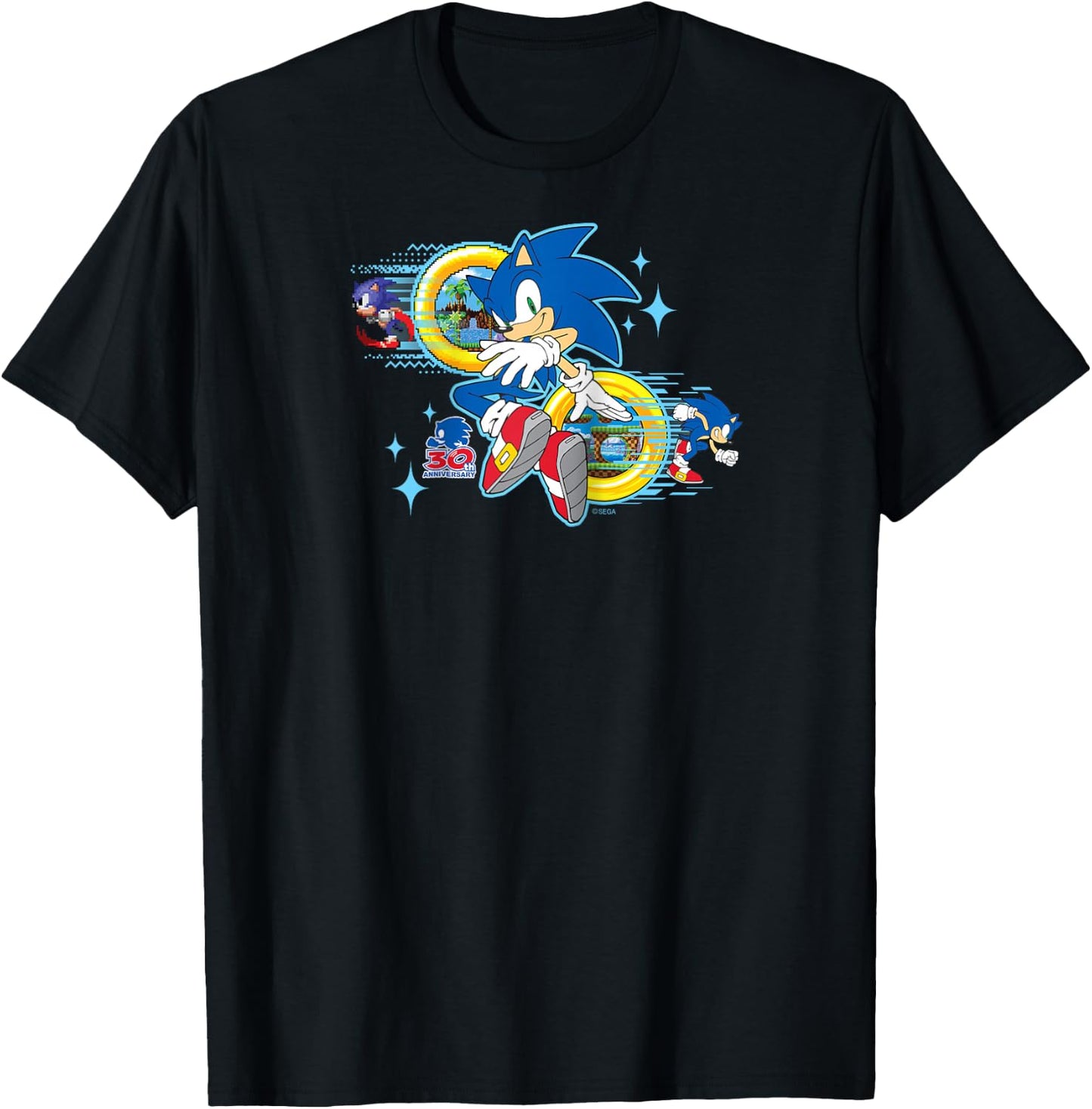 Sonic the Hedgehog's 30th Anniversary Raglan Baseball T-Shirt - T-Shirt | Black