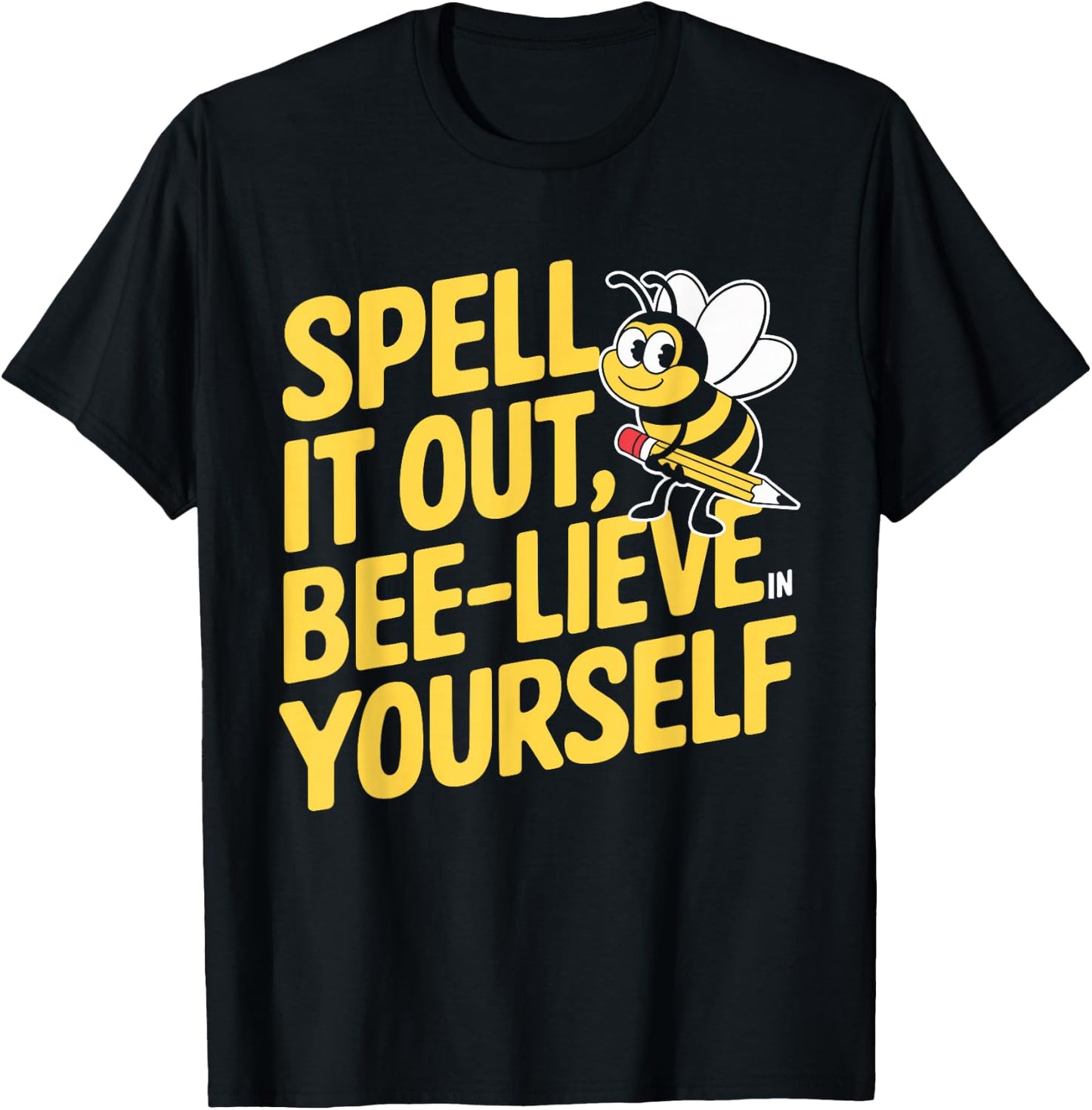 Spelling Bee Humour Spelling Champion Word Nerd Spelling T-Shirt - T-Shirt | Black