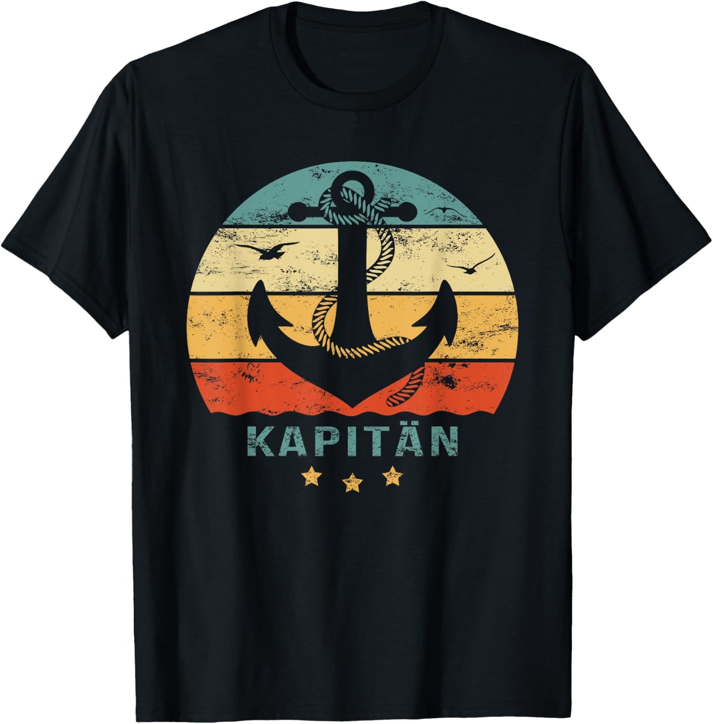 Men's Captain Anchor Design Boat Driving Licence for Captain , black, s T-Shirt - T-Shirt | Black