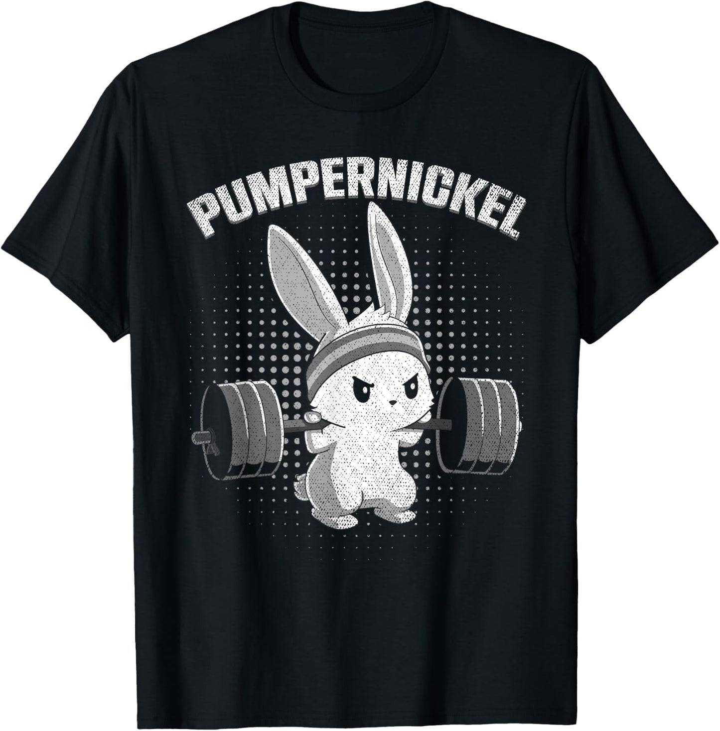 Pumpernickel Fitness Bunny Easter Bunny Gym Rabbit , black T-Shirt - T-Shirt | Black