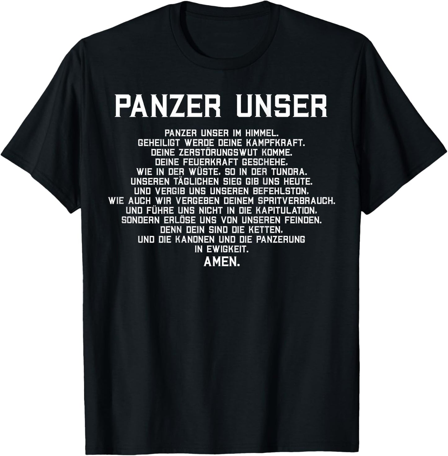 Tank Driver Tank Our Prayer , black T-Shirt - T-Shirt | Black