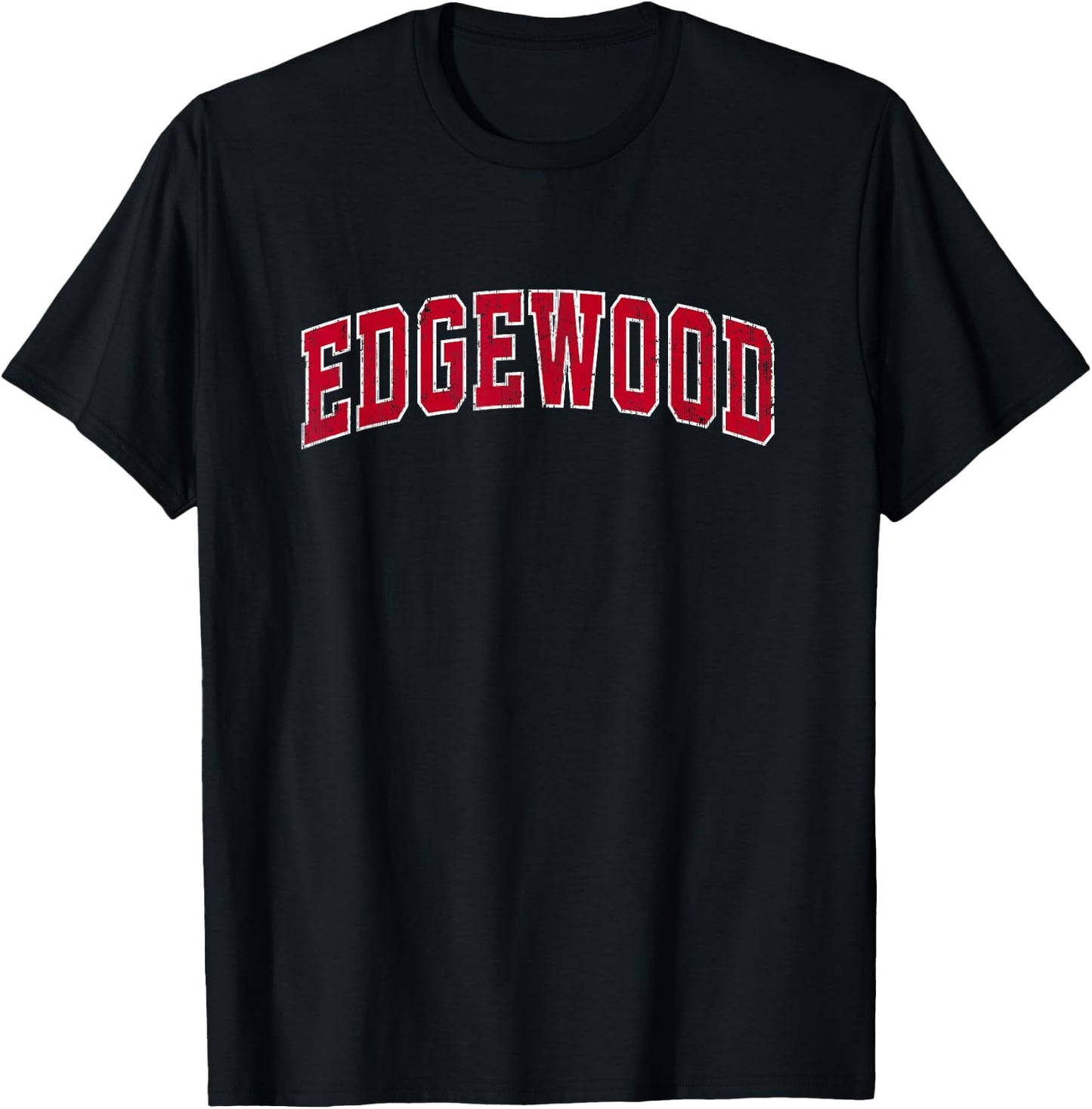 Edgewood Maryland MD Vintage Sports Design Red Design T-Shirt - T-Shirt | Black