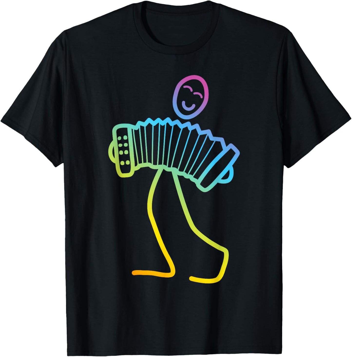 Funny accordion figure for accordion player , Black, S T-Shirt - T-Shirt | Black