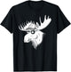 Canada Day Canadian Flag Maple Leaf Moose Sunglasses Funny T-Shirt - T-Shirt | Black