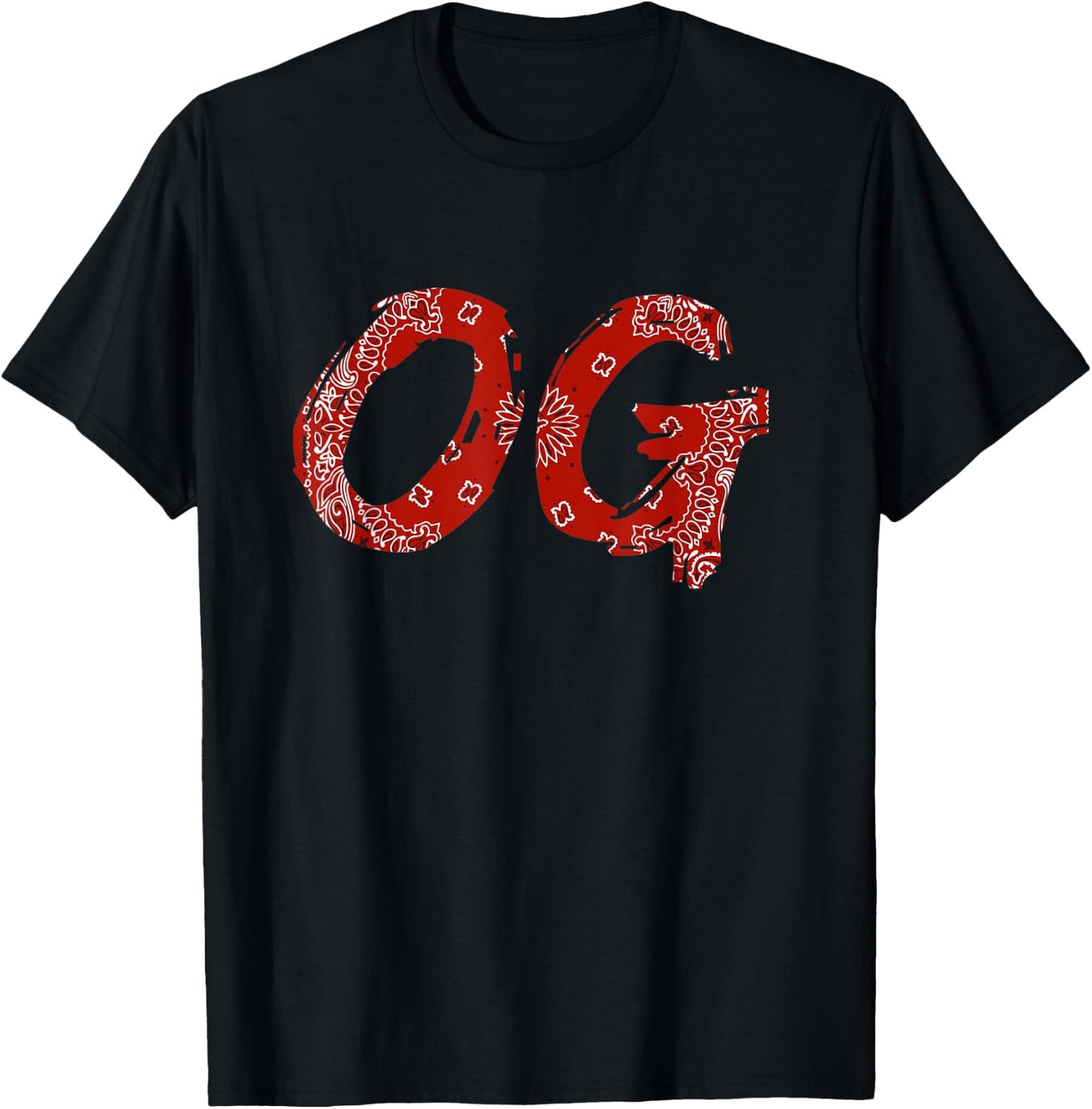 OG Shirt Original Gangster Compton Red Bandana-Print T-Shirt - T-Shirt | Black