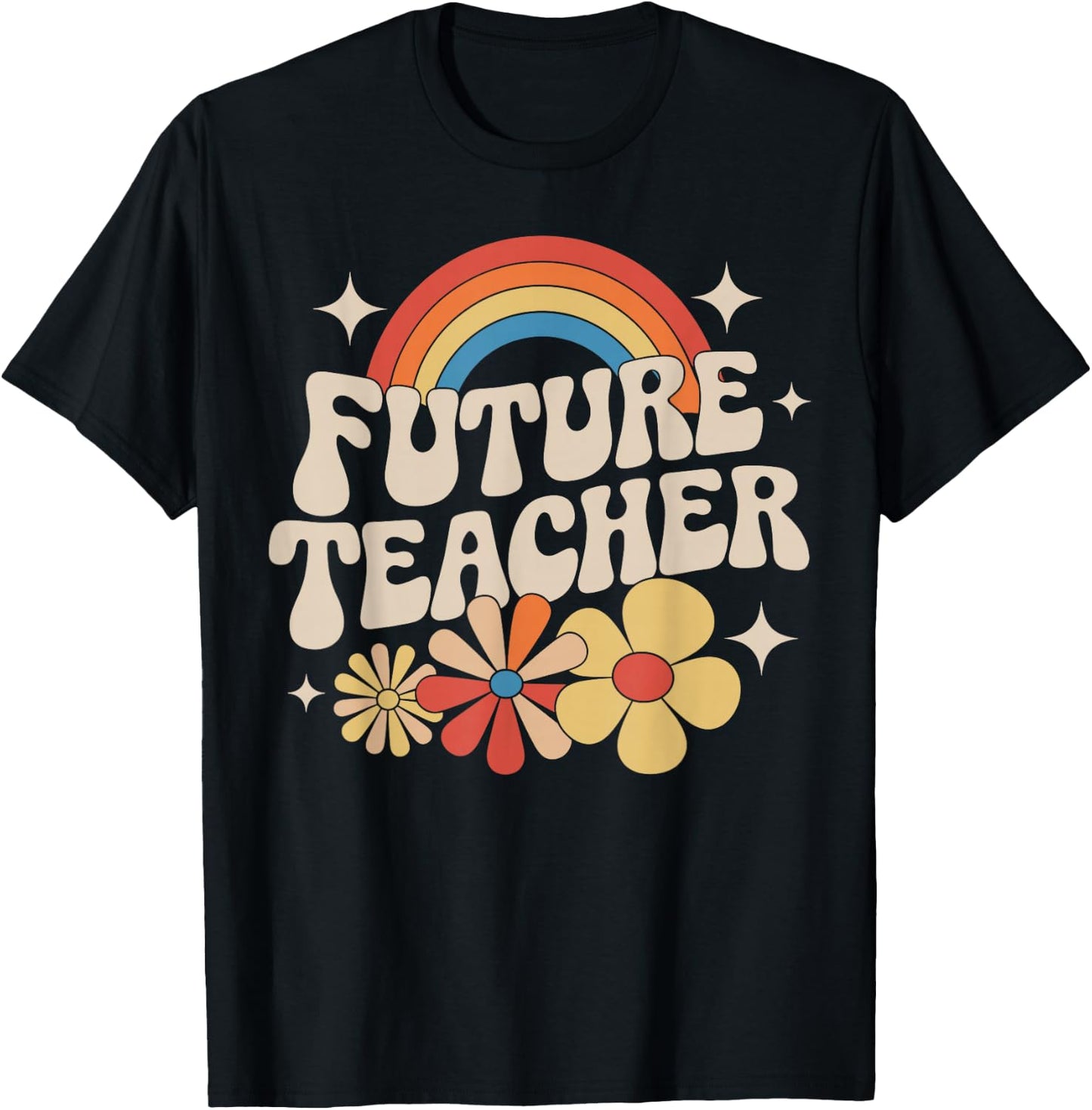 Future Teacher Kids Youth Girls Rainbow Pre-k Kindergarten T-Shirt - T-Shirt | Black