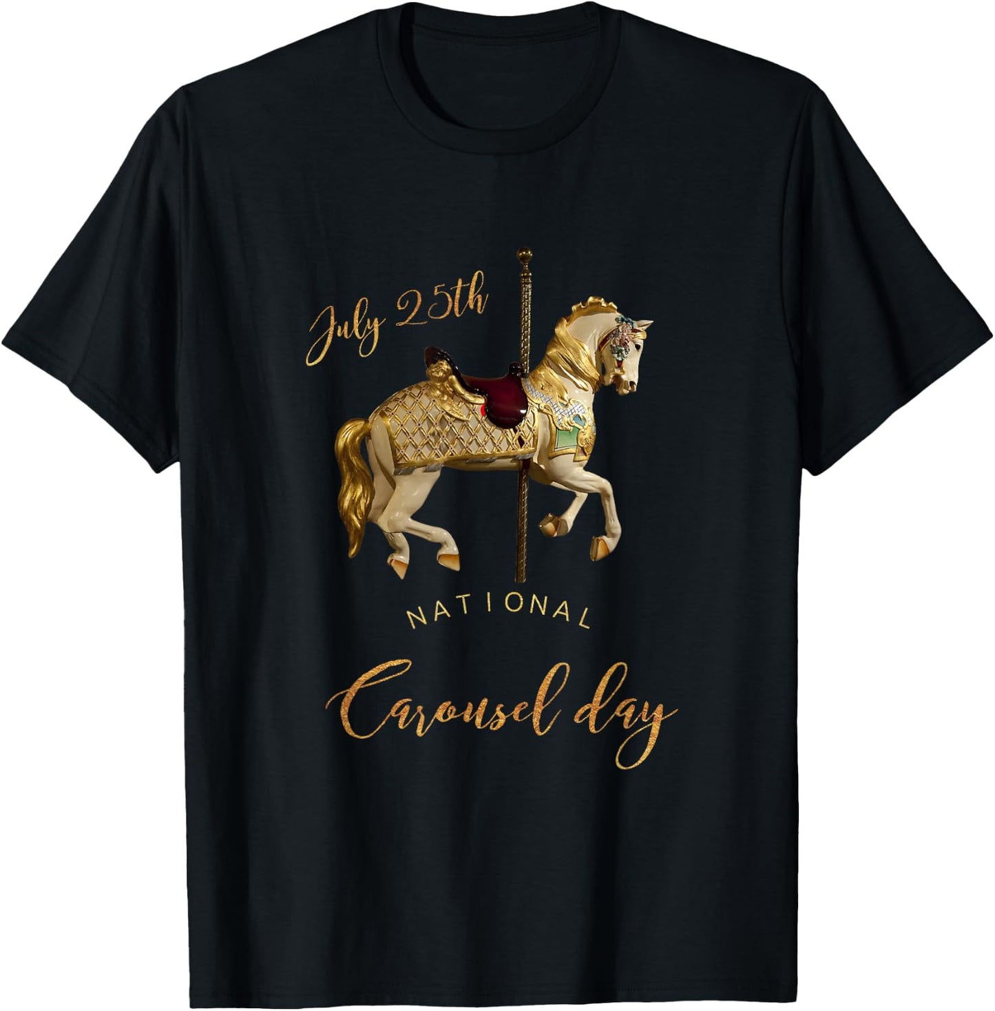 National Carousel Day - July 25th Souvenir T-Shirt - T-Shirt | Black