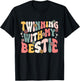 Twin Matching Twins Groovy Spirit Week Twins Day T-Shirt - T-Shirt | Black