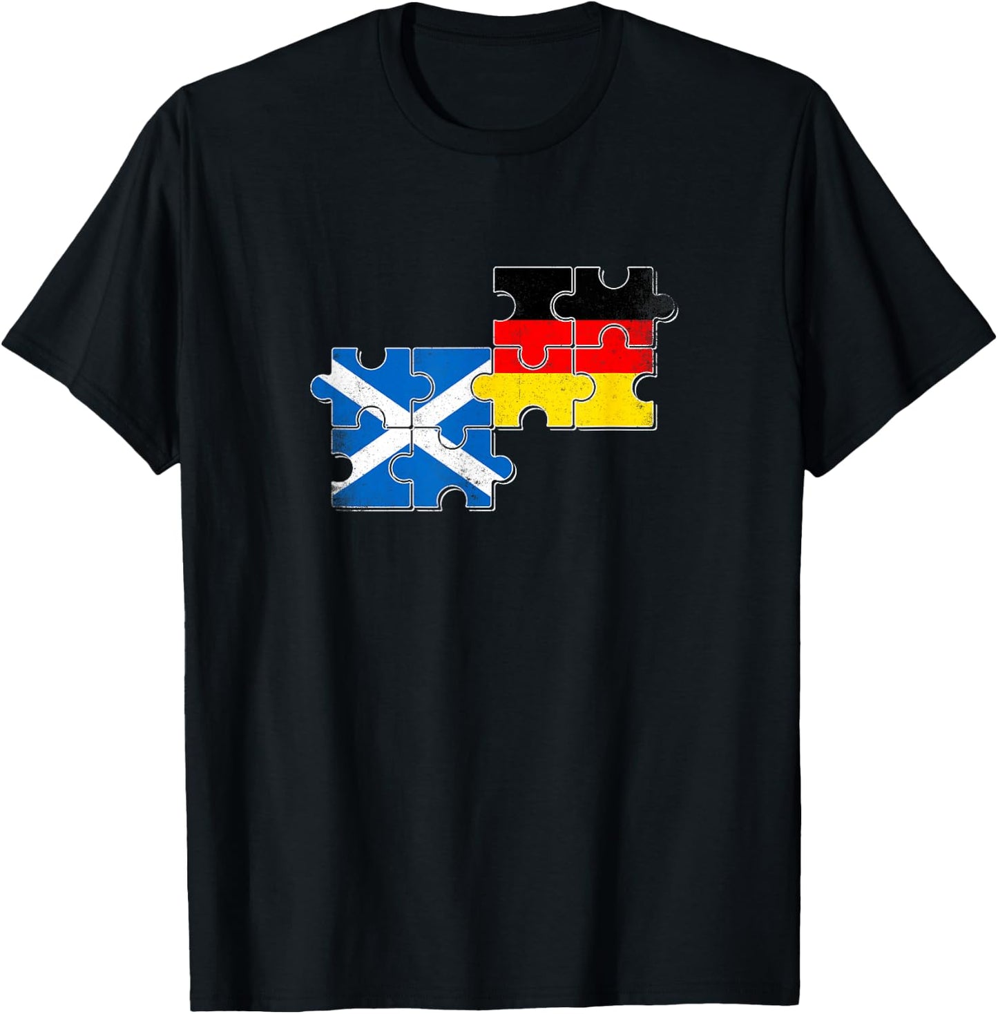 Scotland Germany Vintage Flag German Scottish , black T-Shirt - T-Shirt | Black