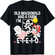 Toddler Kids Old MacDonald 5th Birthday Party Nursery Song T-Shirt - T-Shirt | Black