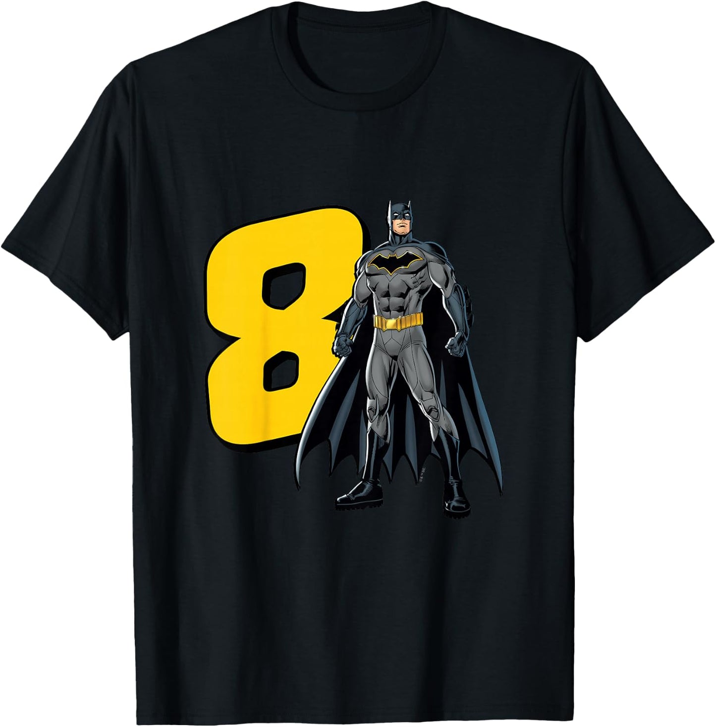 Kids Batman Super Hero 8th Birthday T-Shirt - T-Shirt | Black