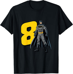 Kids Batman Super Hero 8th Birthday T-Shirt - T-Shirt | Black