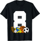 Kids 8 years Birthday Sports Kids Boys 8th Birthday Baller T-Shirt - T-Shirt | Black